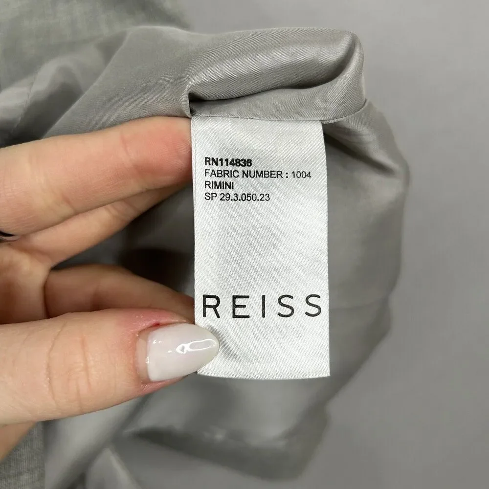 Reiss Rimini Tailored‎ Sheath Dress Womens 0 Gray Wool Blend Office Career Work